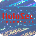 Design 1 Blue hologram with red logo